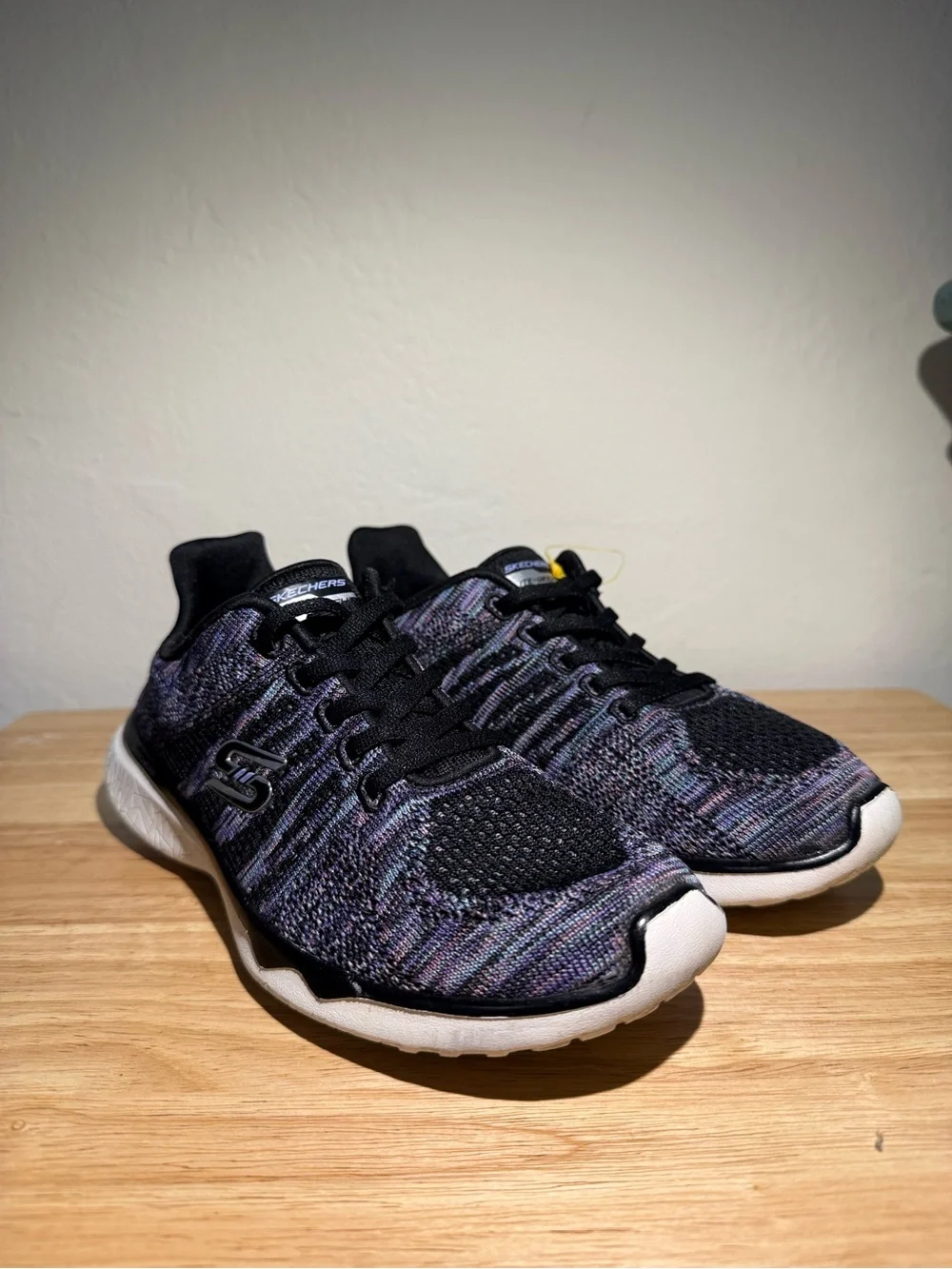 Skechers Kids Black Multi Knit Slip-On Sneakers
